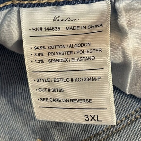 KanCan Estilo High Rise Plus Size High Rise Button Fly Jean Denim Shorts 3XL - Picture 9 of 9